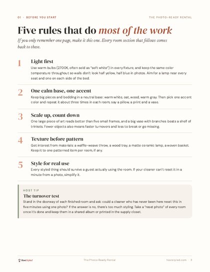 Guide page: five rules that do most of the work